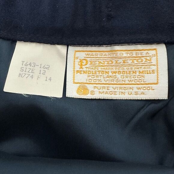 Vintage Pendleton Straight Skirt size 10P Blue - Picture 6 of 7